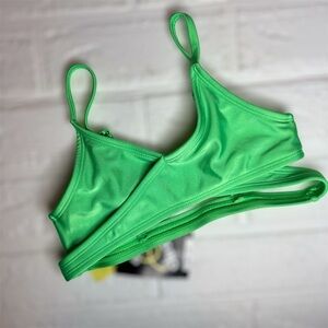 Art Class Green Swimwear Top Only Kids Girls Small (6/7)
